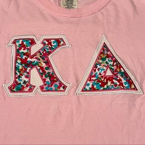 Comfort Colors Kappa Delta Women SZ Large Pink Short Sleeve Shirt Sorority Greek